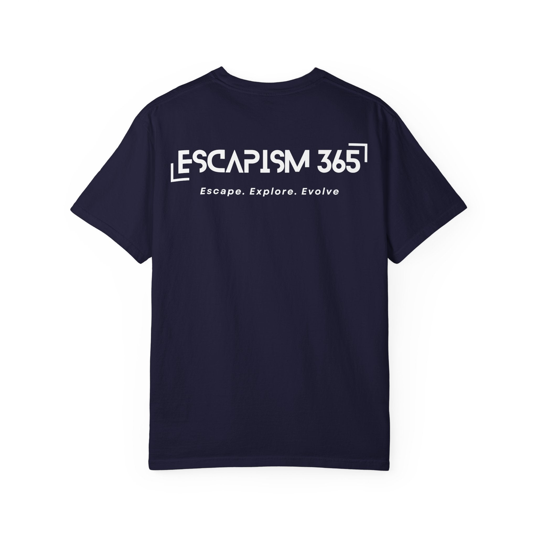 Escapism365 Tee - Escape. Explore. Evolve (Navy Blue)
