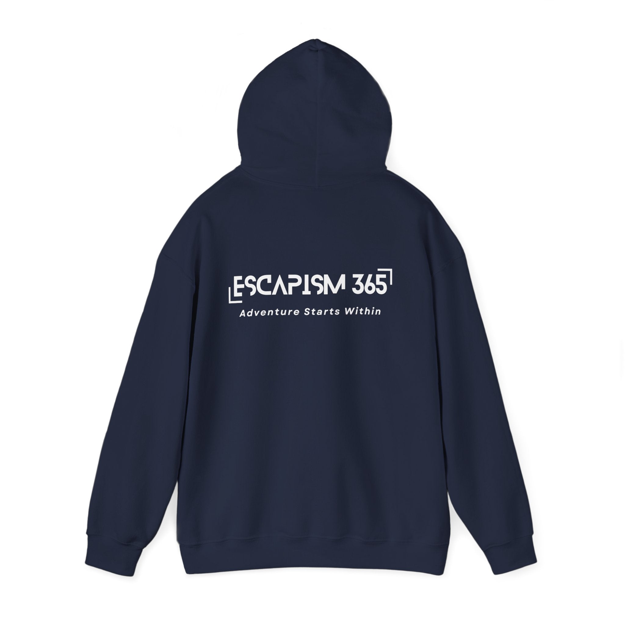 Escapism365 Hoodie – Adventure Starts Within (Navy)