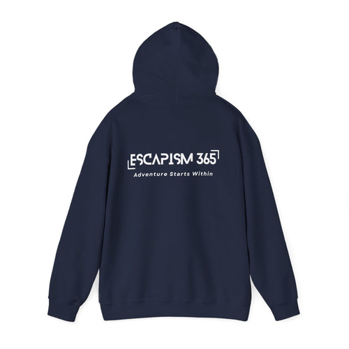 Escapism365 Hoodie – Adventure Starts Within (Navy)