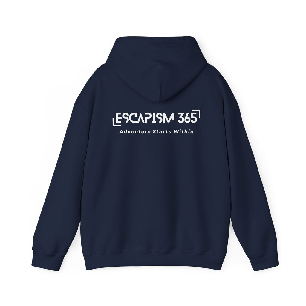 Escapism365 Hoodie – Adventure Starts Within (Navy)