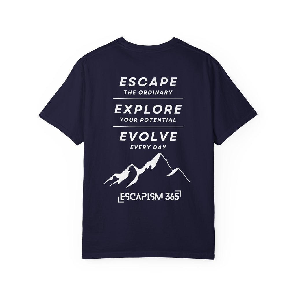 Escapism365 Tee - Adventure Starts Within - Motivational Mountain